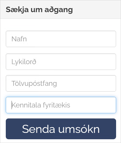 Sækja um aðgang