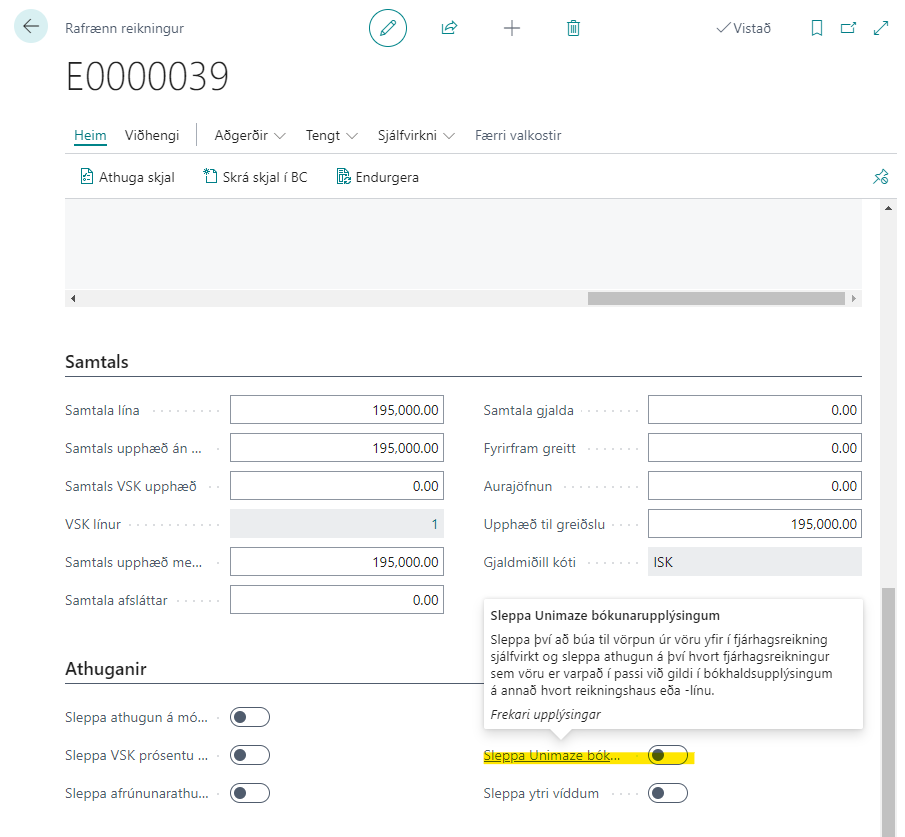 Sleppa Unimaze Approvals Accounting Cost Stuðningi