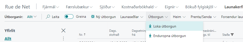 Loka útborgun