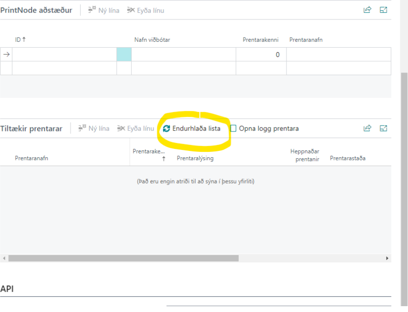 PrintNode Refresh Printers