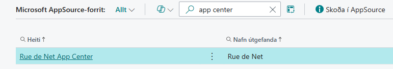 Microsoft AppSource forrit listi