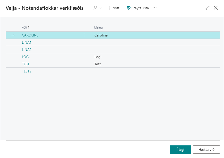 Notandaflokkar verkflæðis alt text