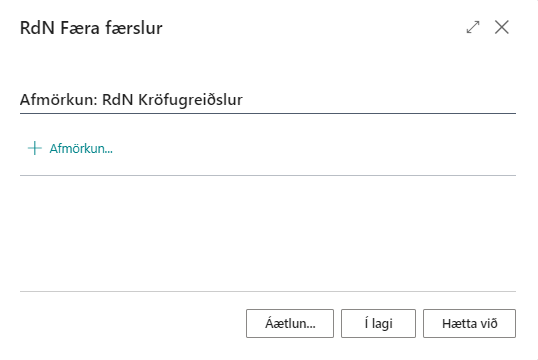 Færa færslur í greiðslusafn alt text