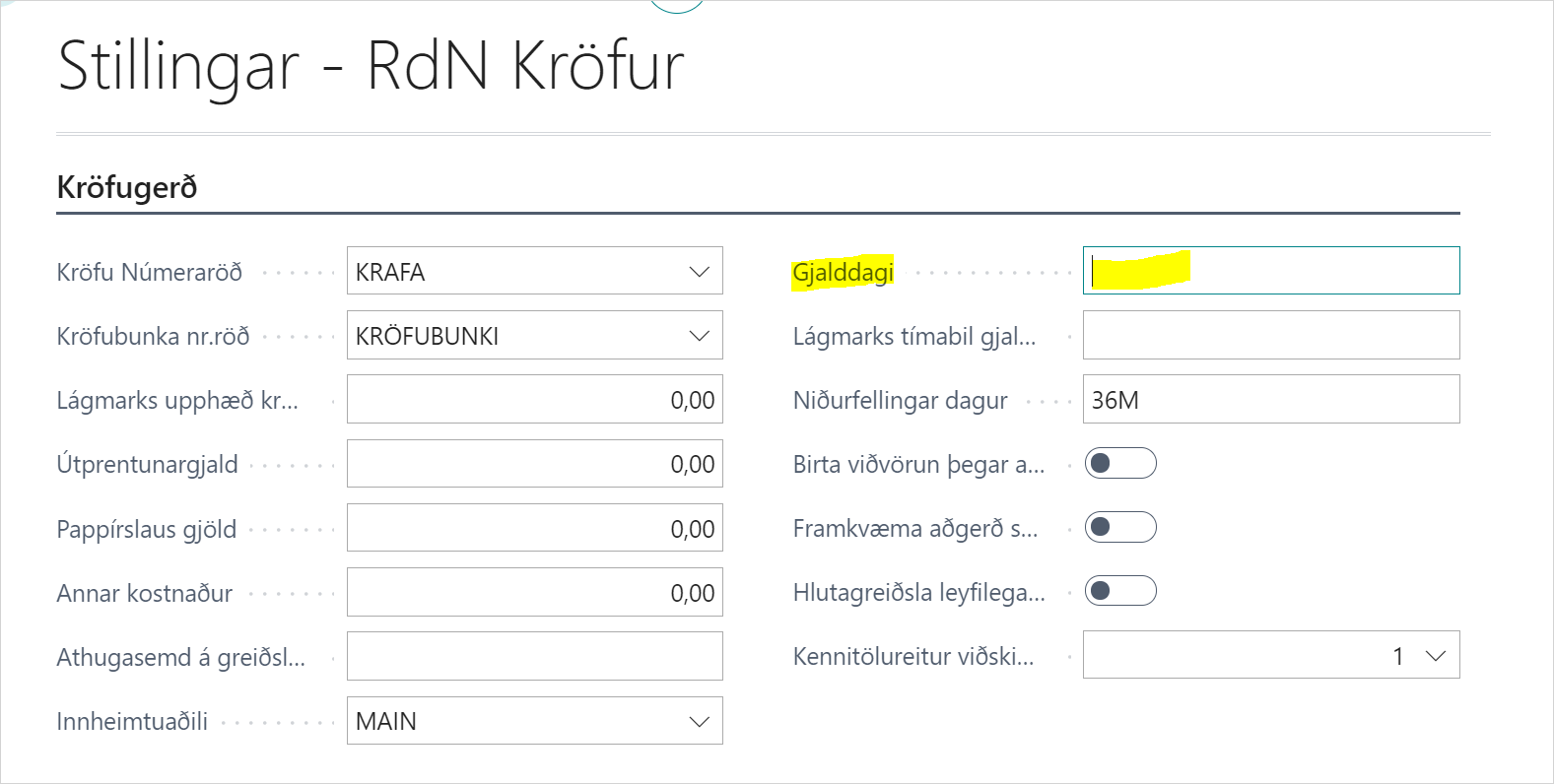 Settings - Claims alt text