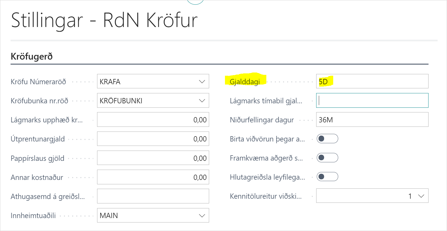 Settings - Claims alt text
