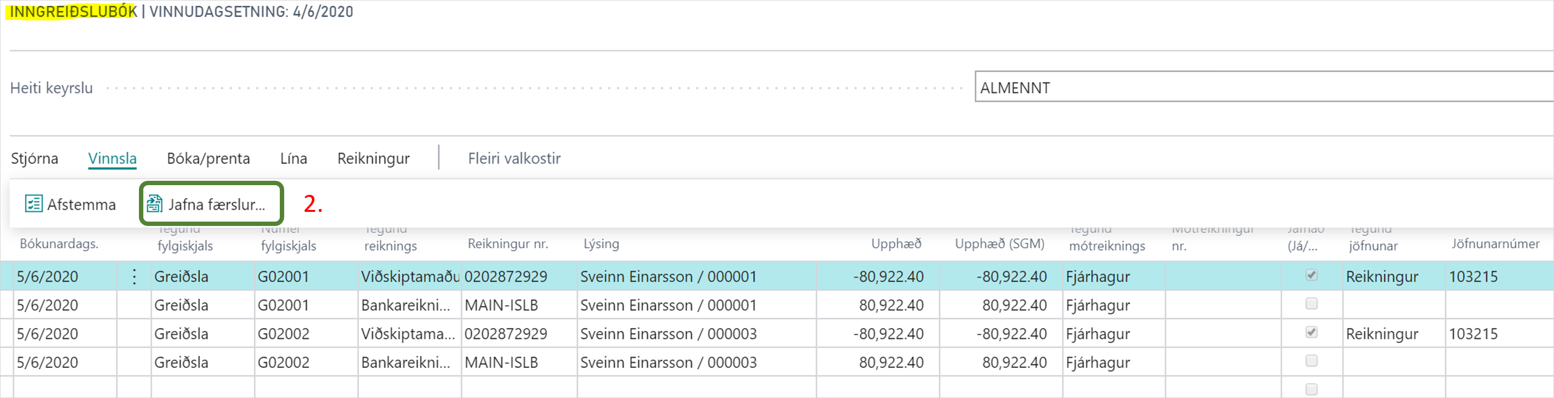 Inngreiðslubók alt text