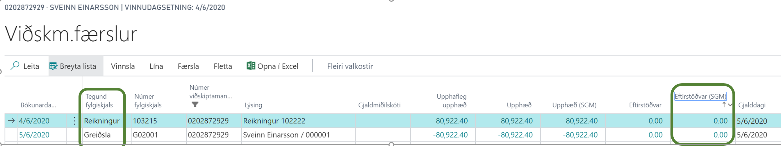 Viðskiptamannafærslur alt text