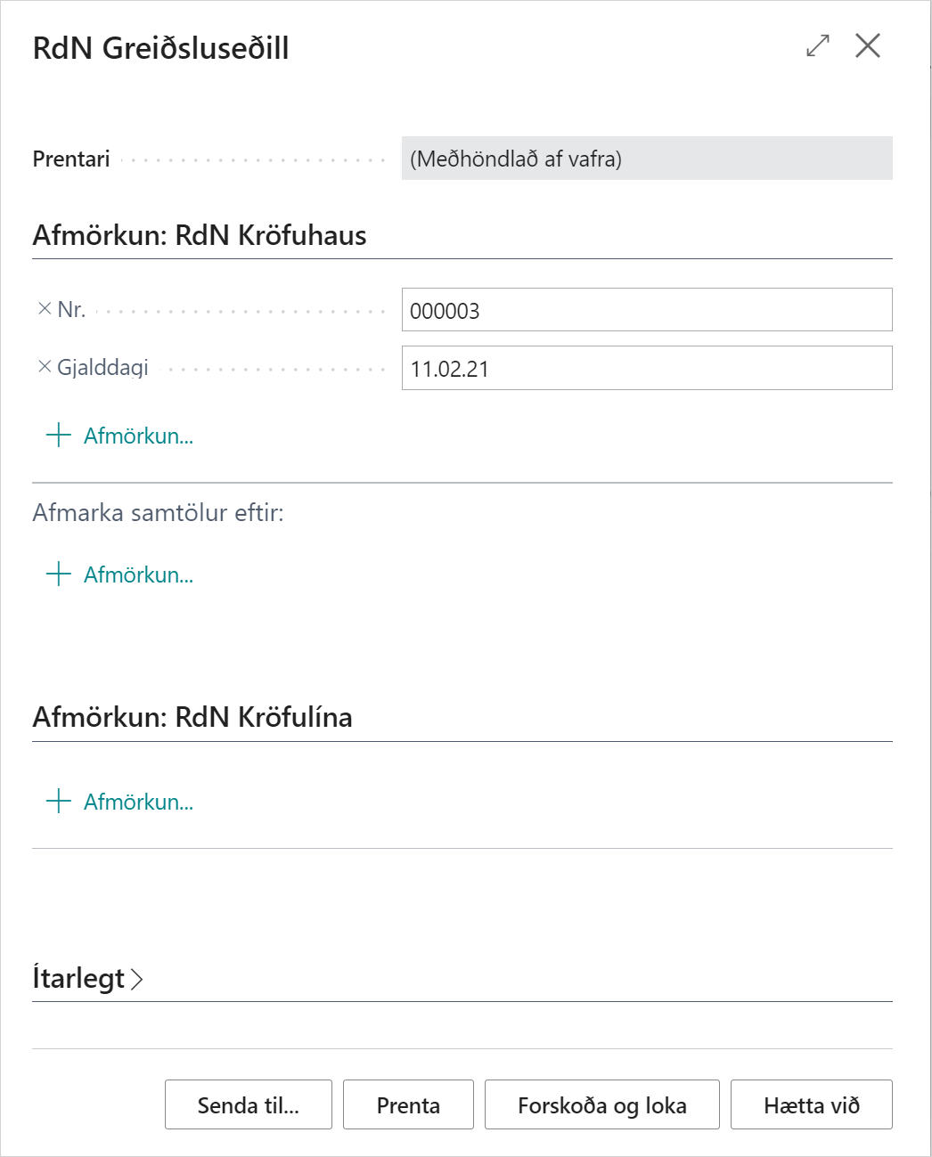 Greiðsluseðill alt text