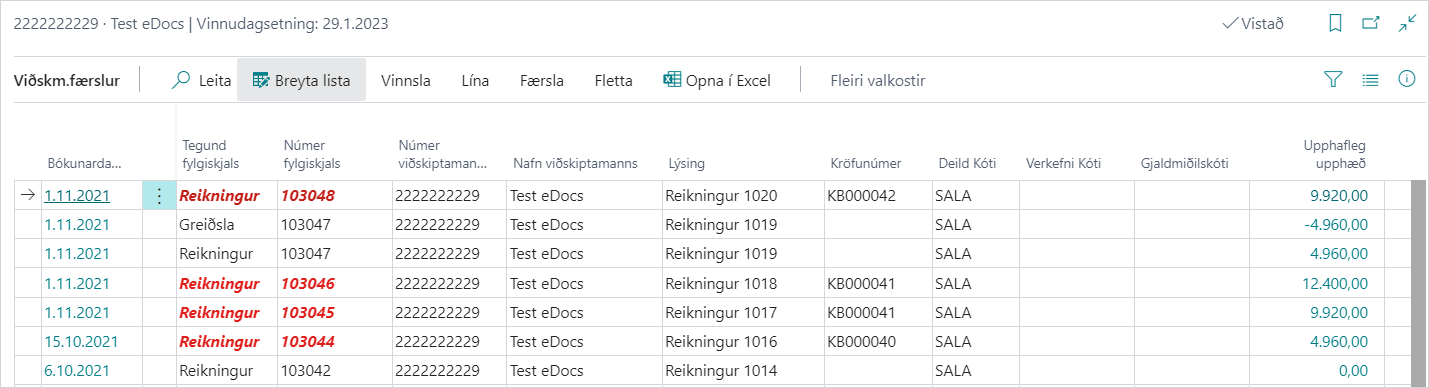Viðskiptamannafærslur alt text