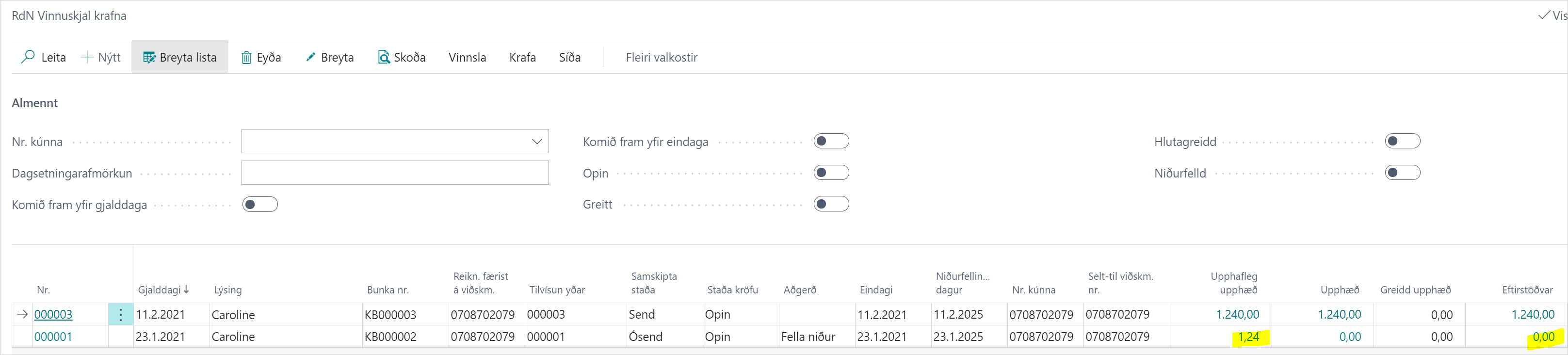 Vinnuskjal krafna alt text
