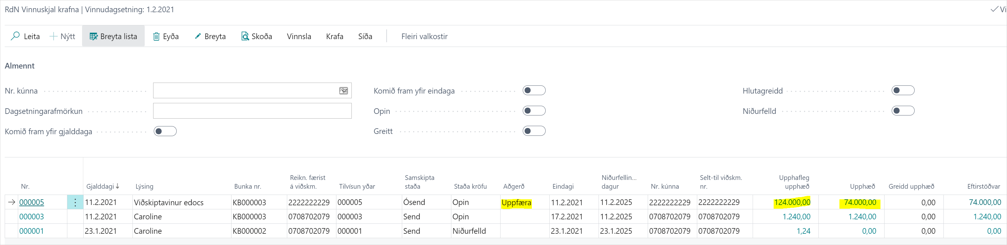 Vinnuskjal krafna alt text