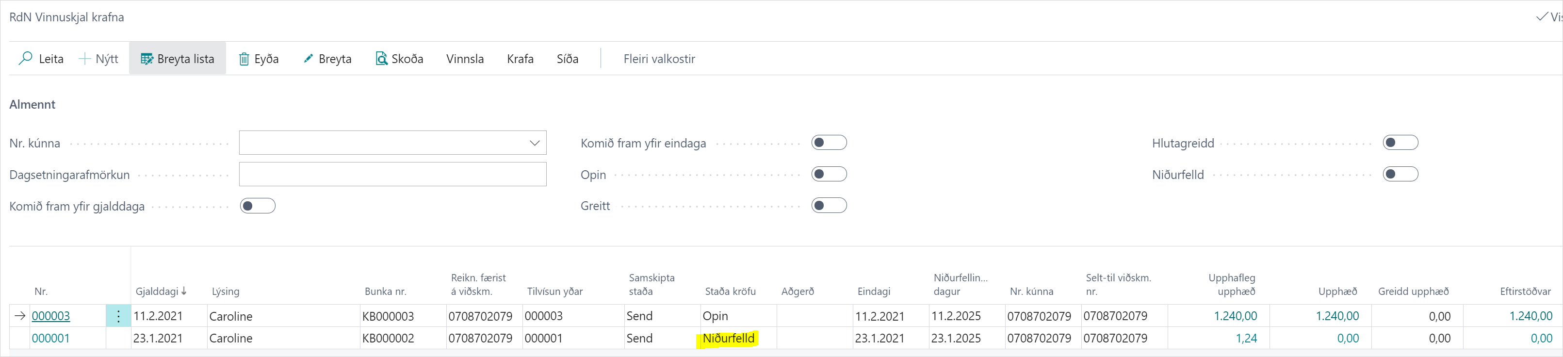 Vinnuskjal krafna alt text