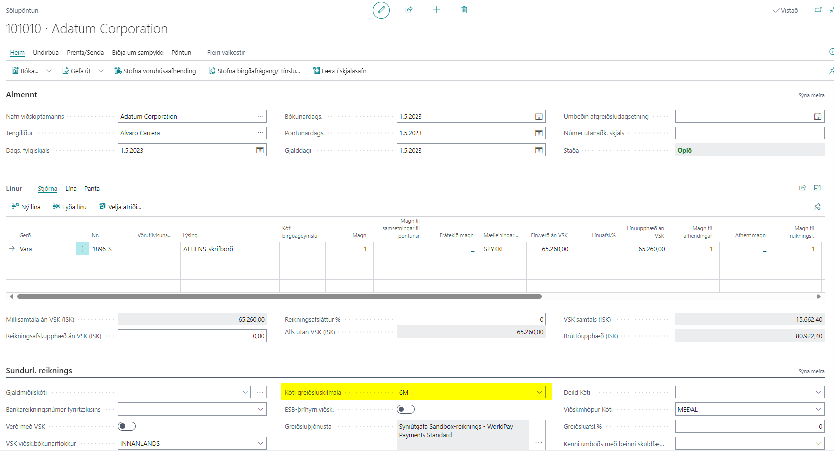 Sales Order alt text