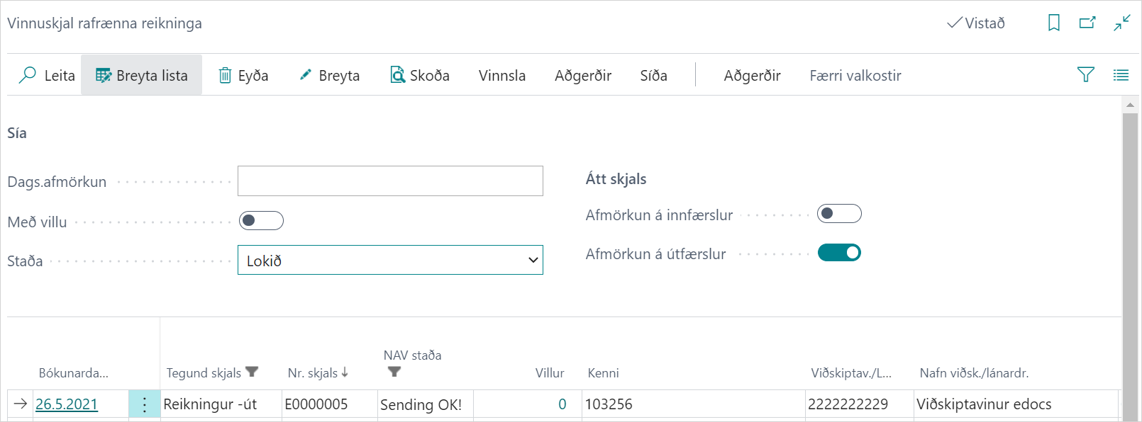 Vinnuskjal rafrænna reikninga alt text