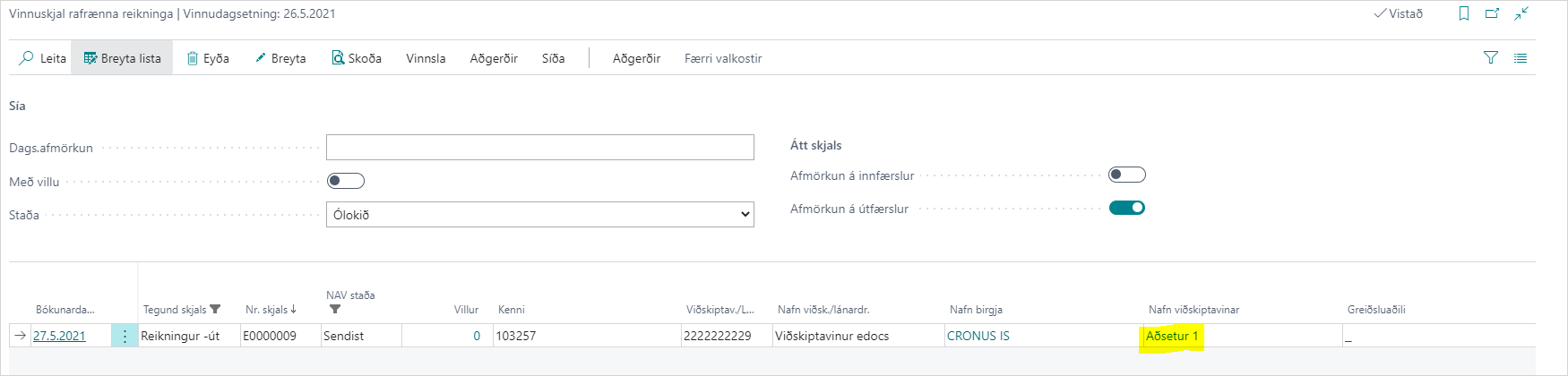 Vinnuskjal rafrænna reikninga alt text