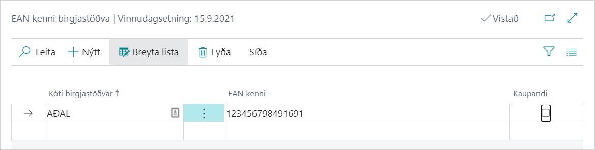 EAN kenni birgðastöðvar alt text