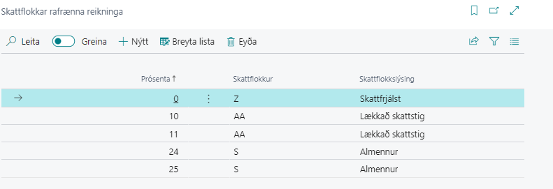 Skattflokkar rafrænna reikninga alt text