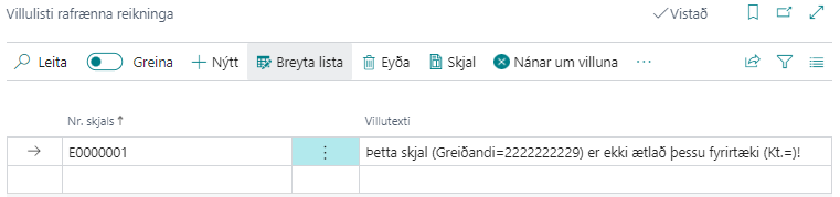 Villulisti rafrænna reikninga alt text