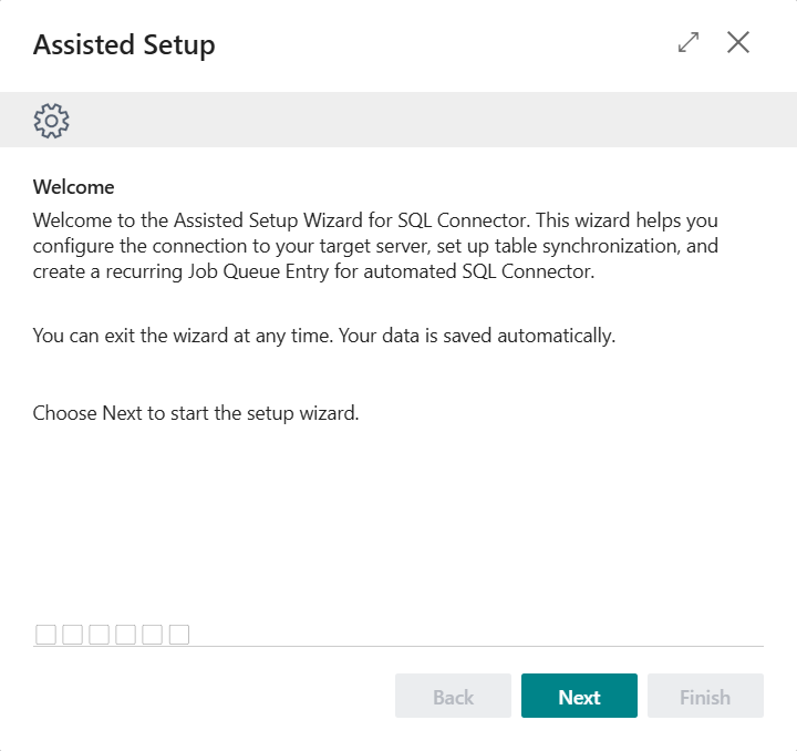 Assisted setup welcome page