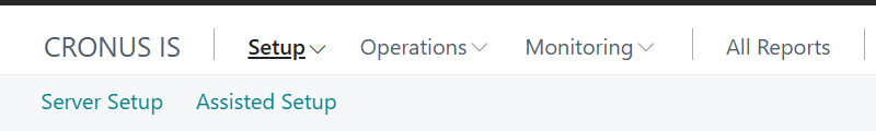Assisted setup in menu