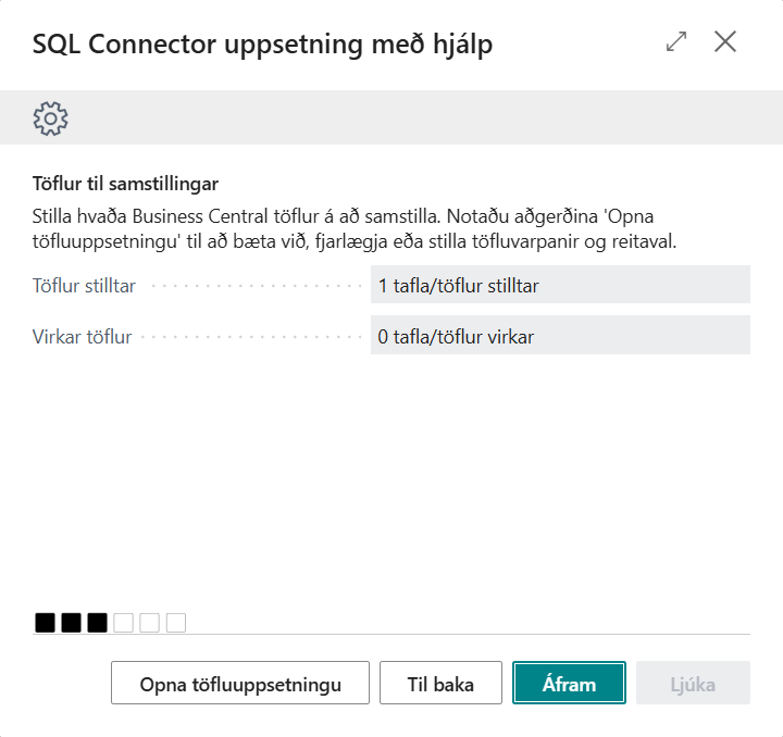 Skref 3: Töflur til samstillingar